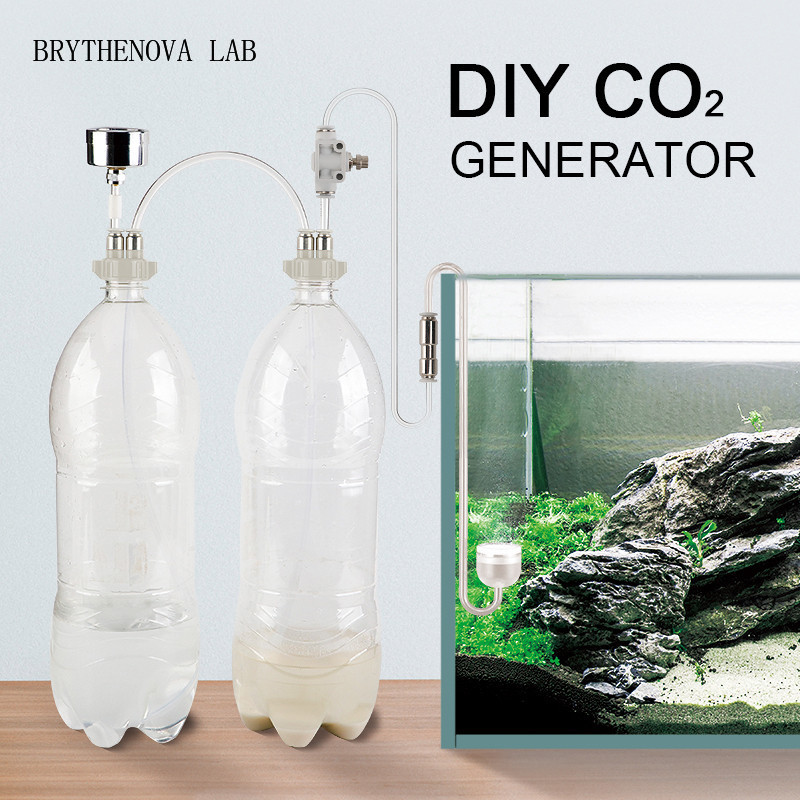 Planted Aquarium Kit - ชุดอุปกรณ์สร้างก๊าซคาร์บอนไดออกไซด์สำหรับตู้ปลาแบบปลูกต้นไม้ พร้อมวาล์ว ขวด และสารเร่งปฏิกิริยาสำหรับตู้ปลาและพืชน้ำ