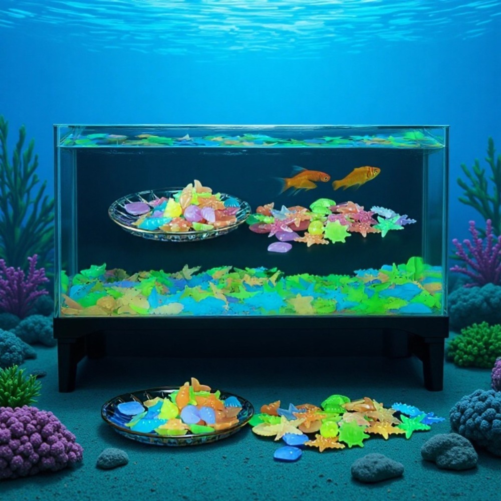 Aquarium For Planted Tank - หินเรืองแสงในทะเล เปลือกหอยเรืองแสง ปลาดาวหลากสีสัน สำหรับตกแต่งตู้ปลา ตกแต่งภูมิทัศน์ ให้แสงสว่างในตู้ปลา