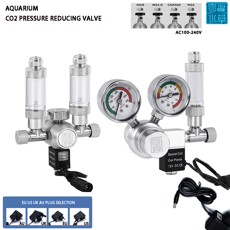 Planted Aquarium Equipment - เครื่องควบคุม CO2ตู้ปลาวาล์วน้ำระบบควบคุมการ tankCO2ฟองอากาศมิเตอร์สำหรับโรงงานหญ้าน้ำวาล์วลดความดัน