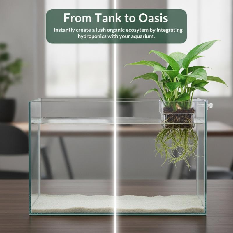 Aquarium Plant Easy To Grow - ที่แขวนต้นไม้ในตู้ปลาแบบใส ติดตั้งง่ายสำหรับตู้ปลา ปลูกพืชแบบไฮโดรโพนิก ตกแต่งตู้ปลาในบ้าน