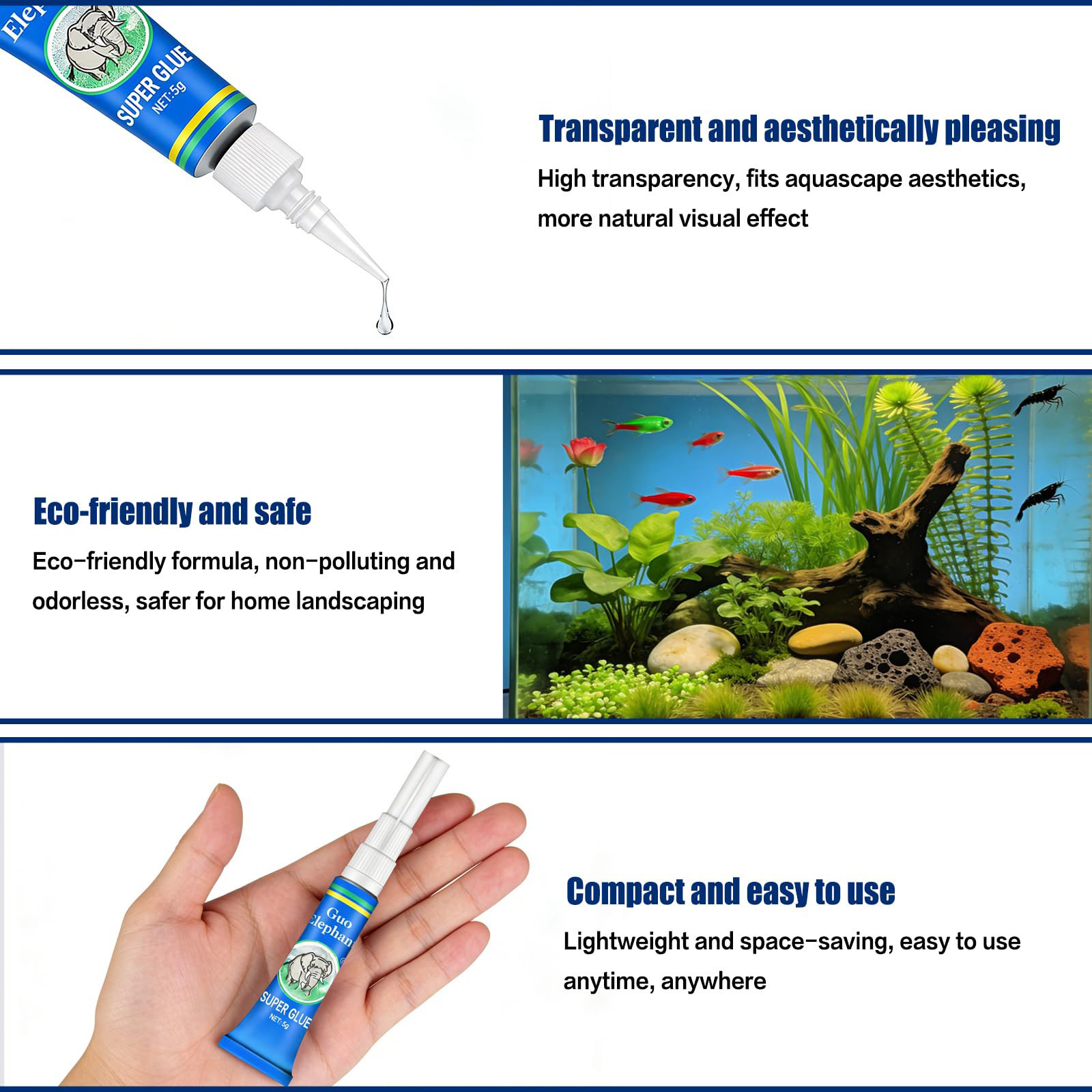กาวติดตู้ปลาแบบทันที สำหรับต้น - Aquarium Plant Glue Gel บทวิจารณ์และราคา